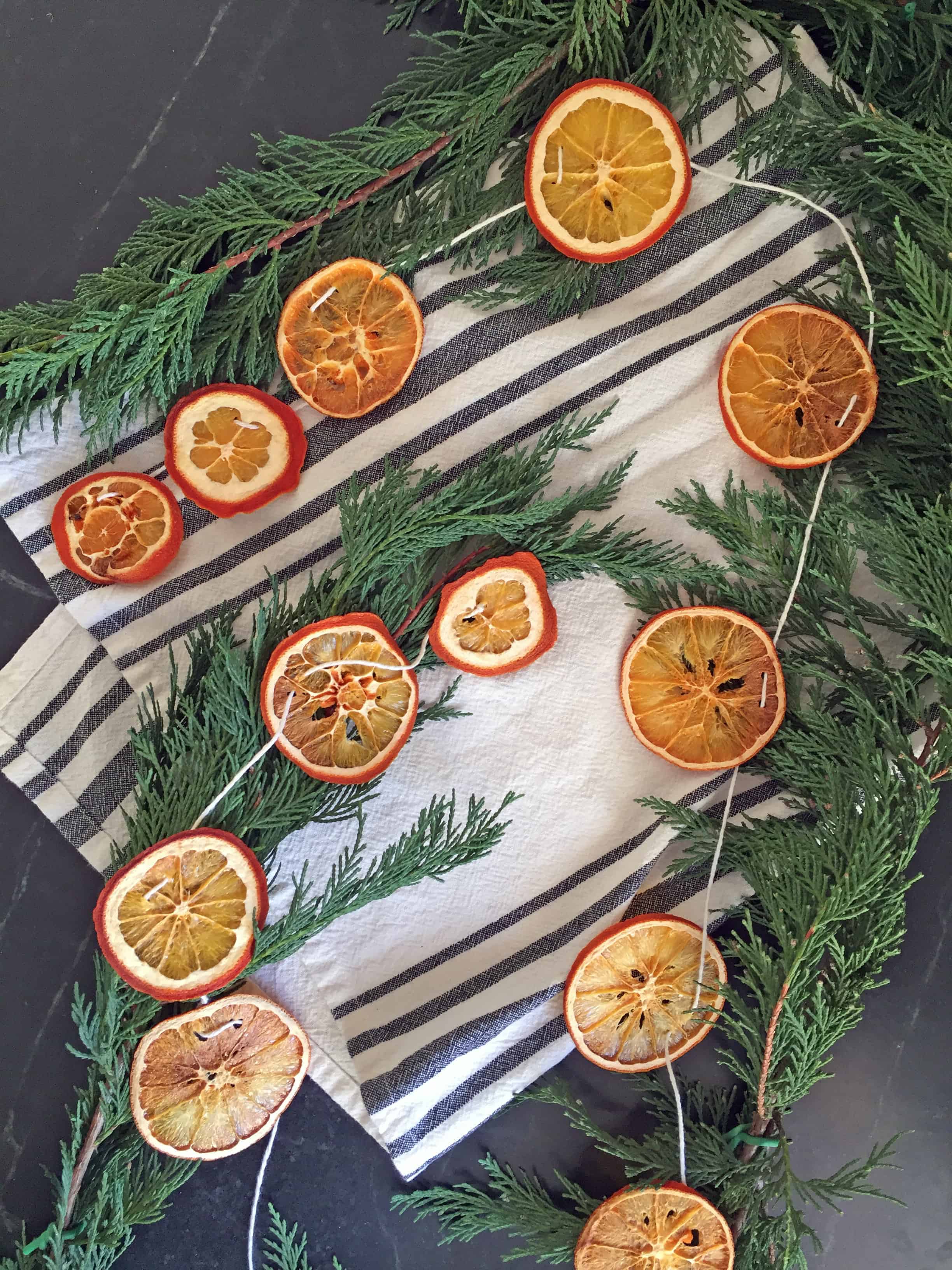 How to make a DIY dried orange garland. 