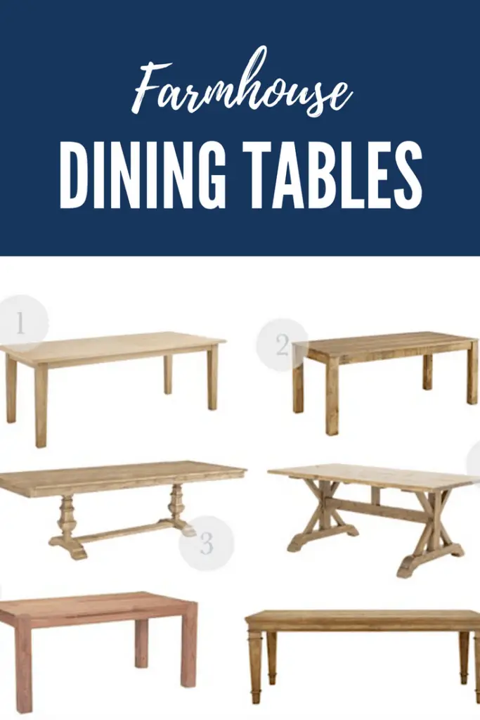 Farmhouse style dining table round-up. 