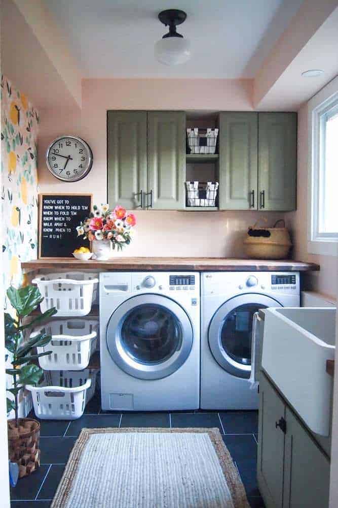 lemon wallpaper laundry room 