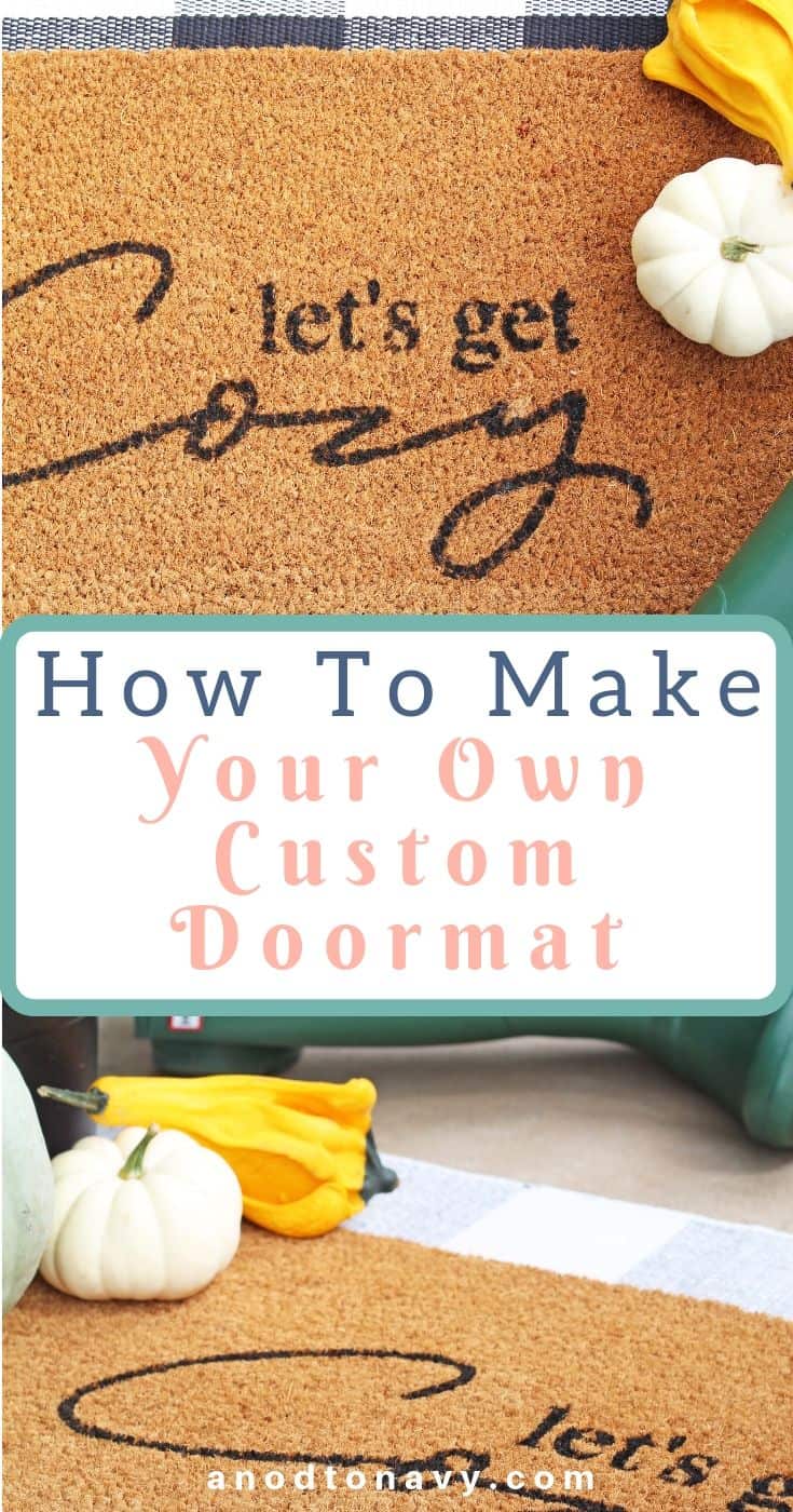 cozy fall doormat diy project, stenciled doormat, custom doormat