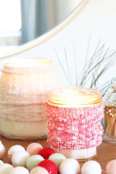 DIY Candle Sweater Cozy