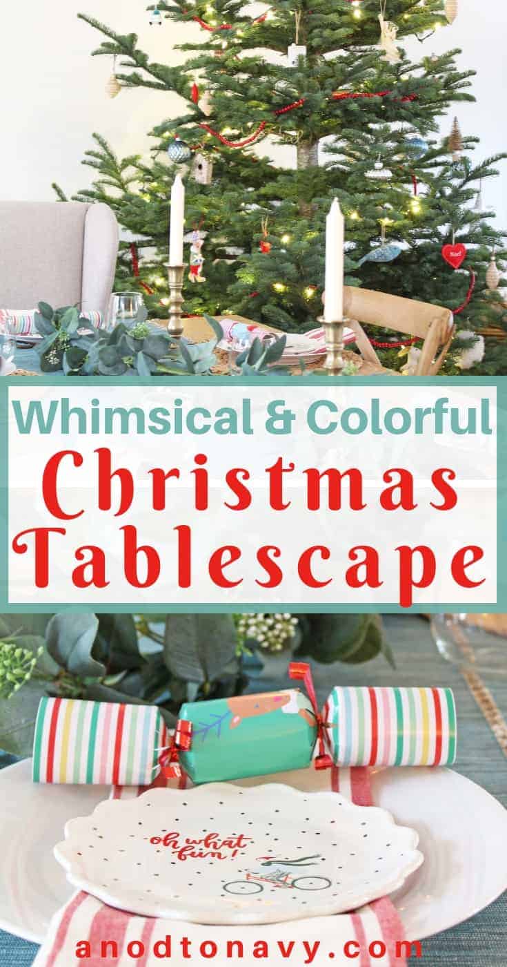 colorful christmas tablescape 