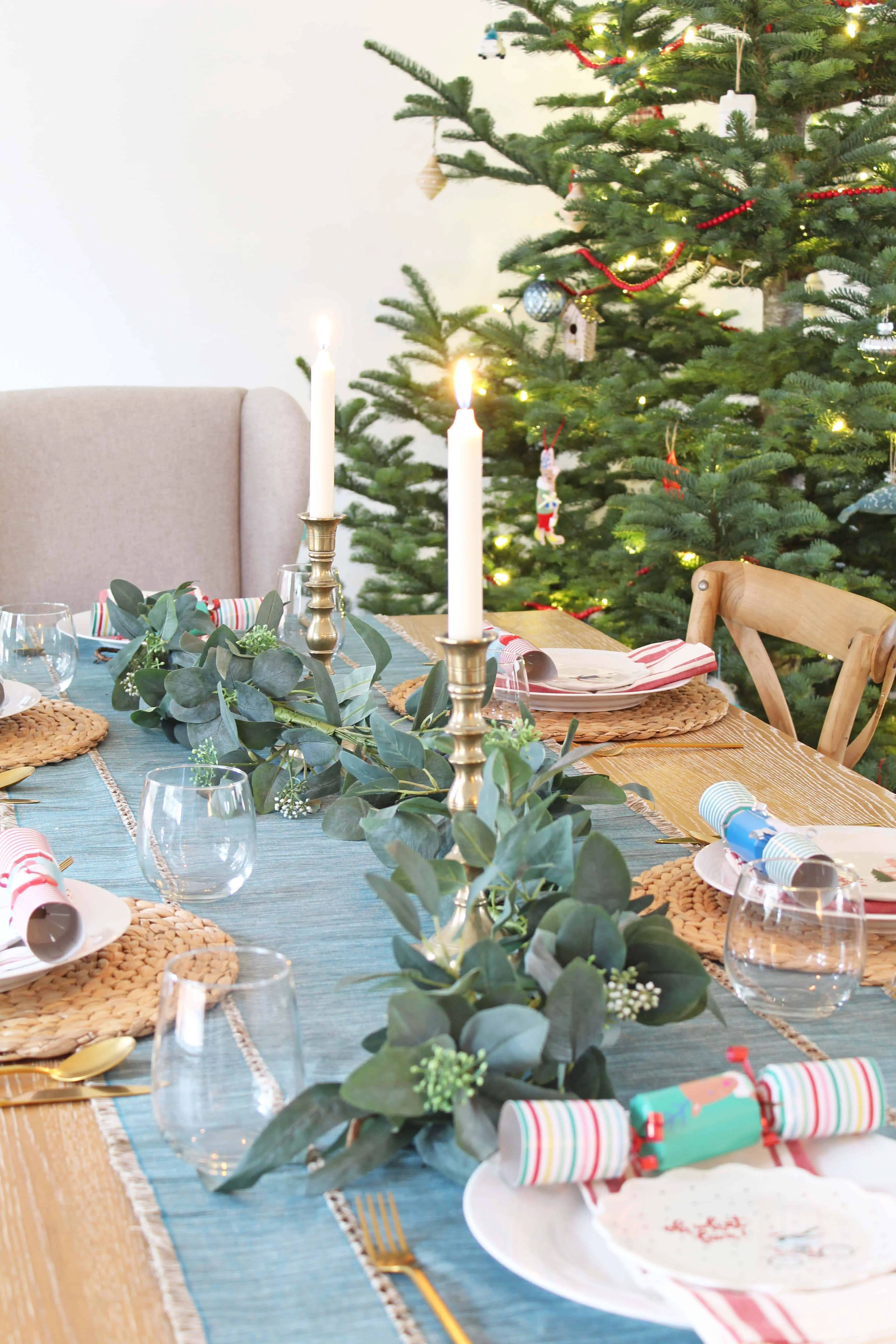 colorful christmas dining table 