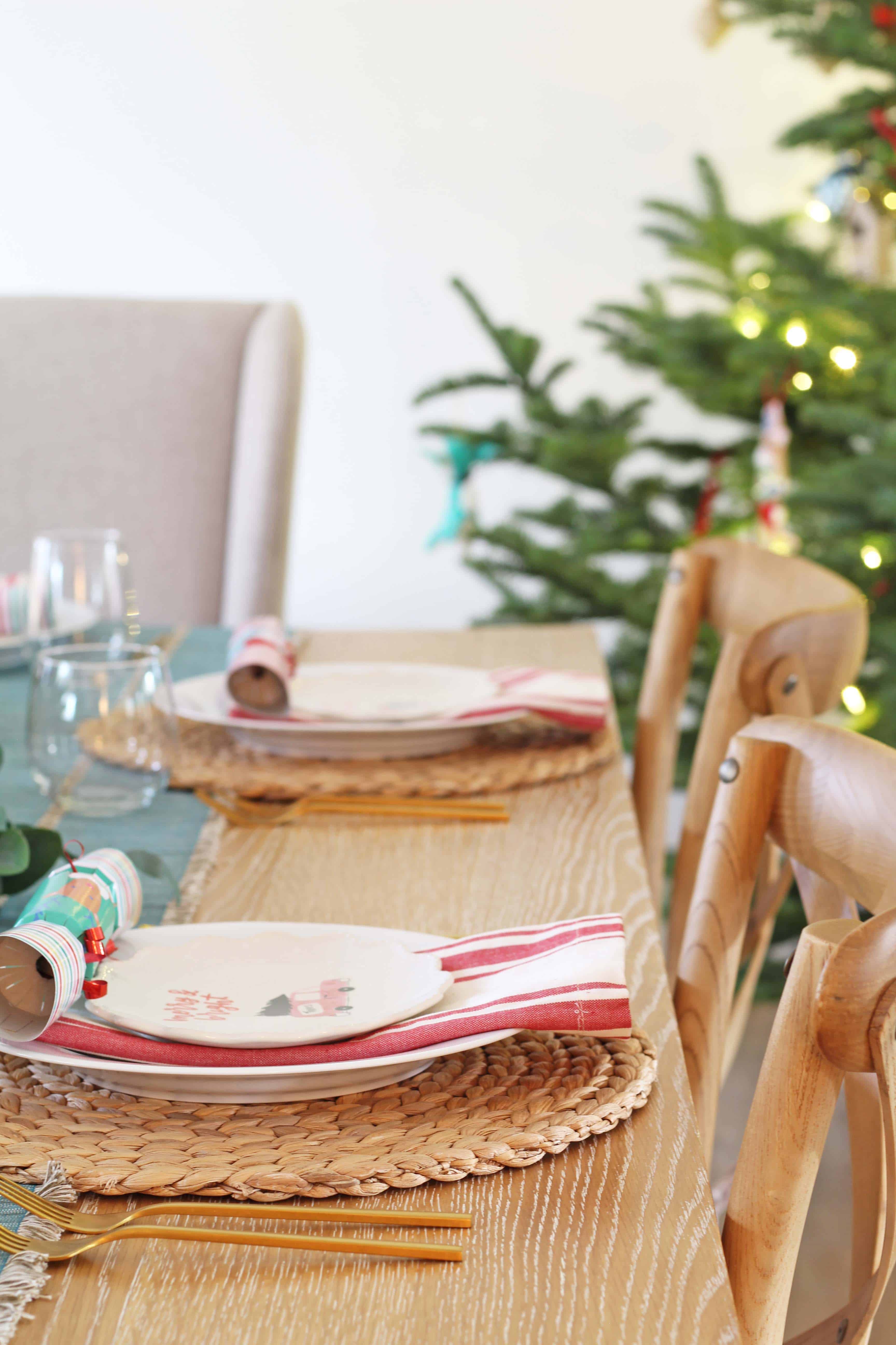 colorful christmas table 