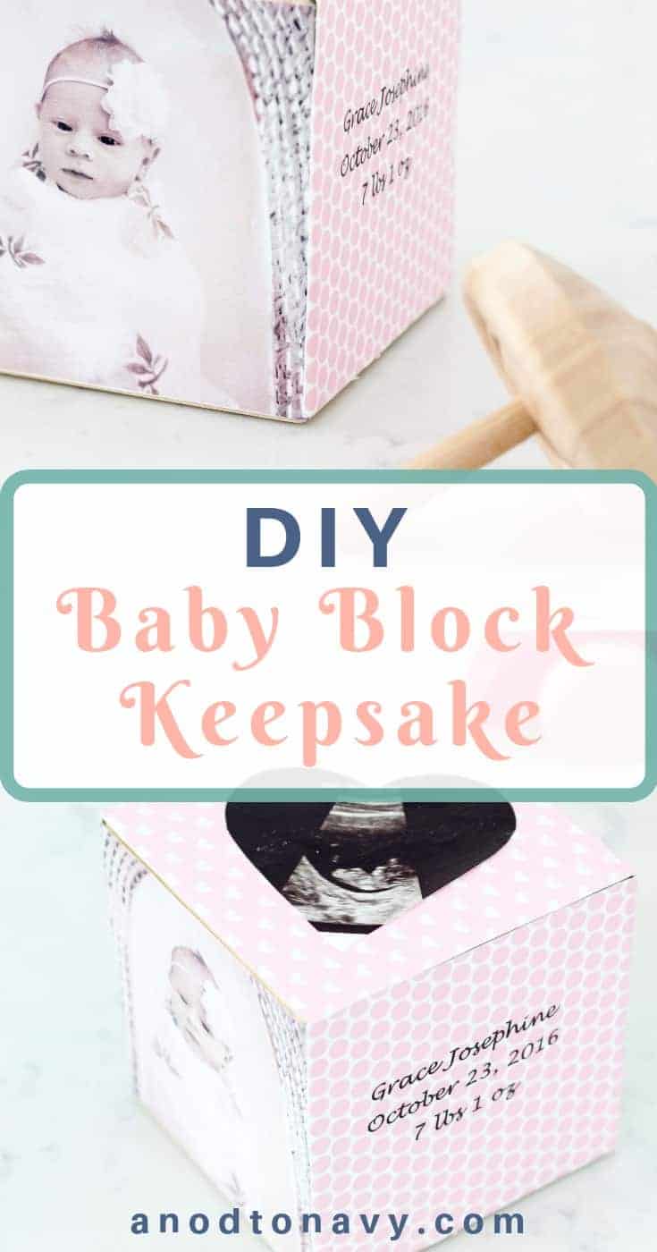 wooden baby keepsake block 