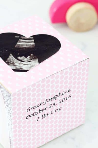 Wooden Baby Block Keepsake