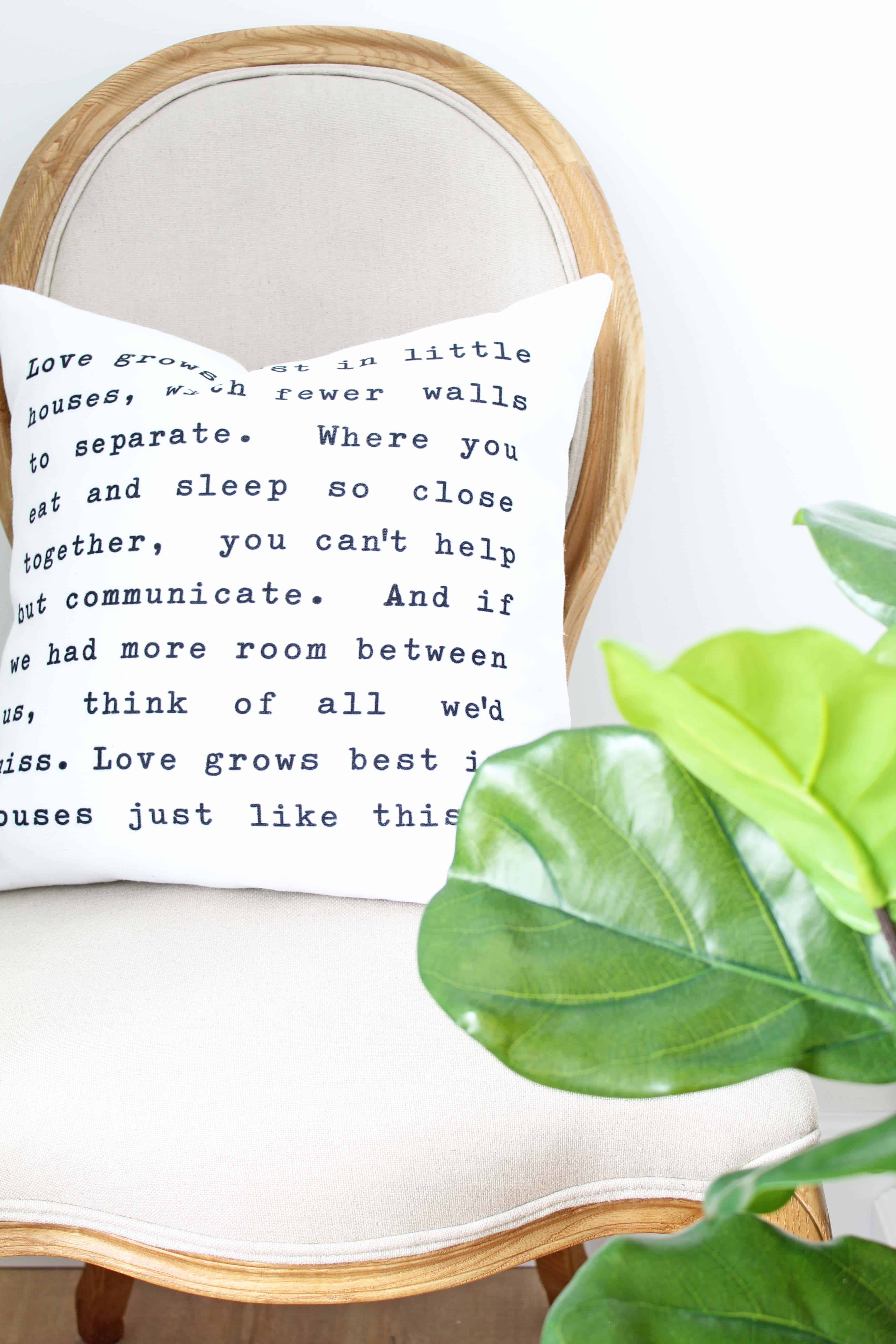 love grows best in little houses pillow with fiddle leaf fig