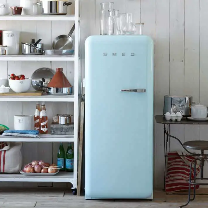 pastel blue retro inspired smeg refrigerator 
