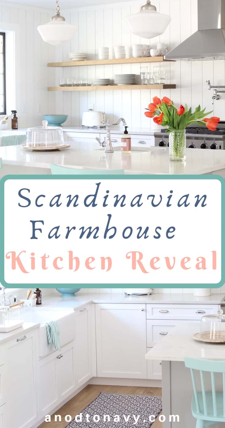 modern farmhouse kitchen with white vertical shiplap