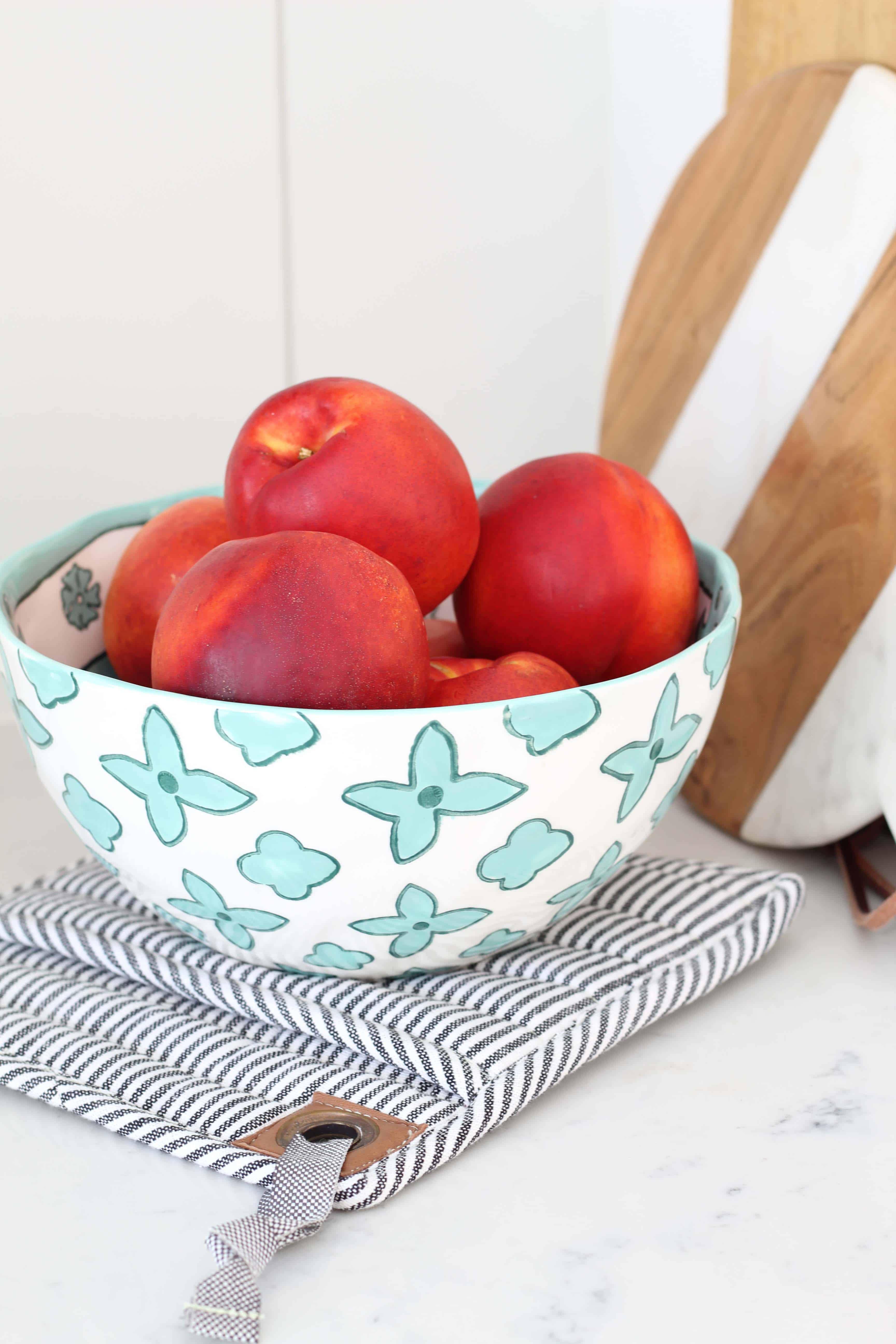 nectarines in fruit bowl from anthropologie 