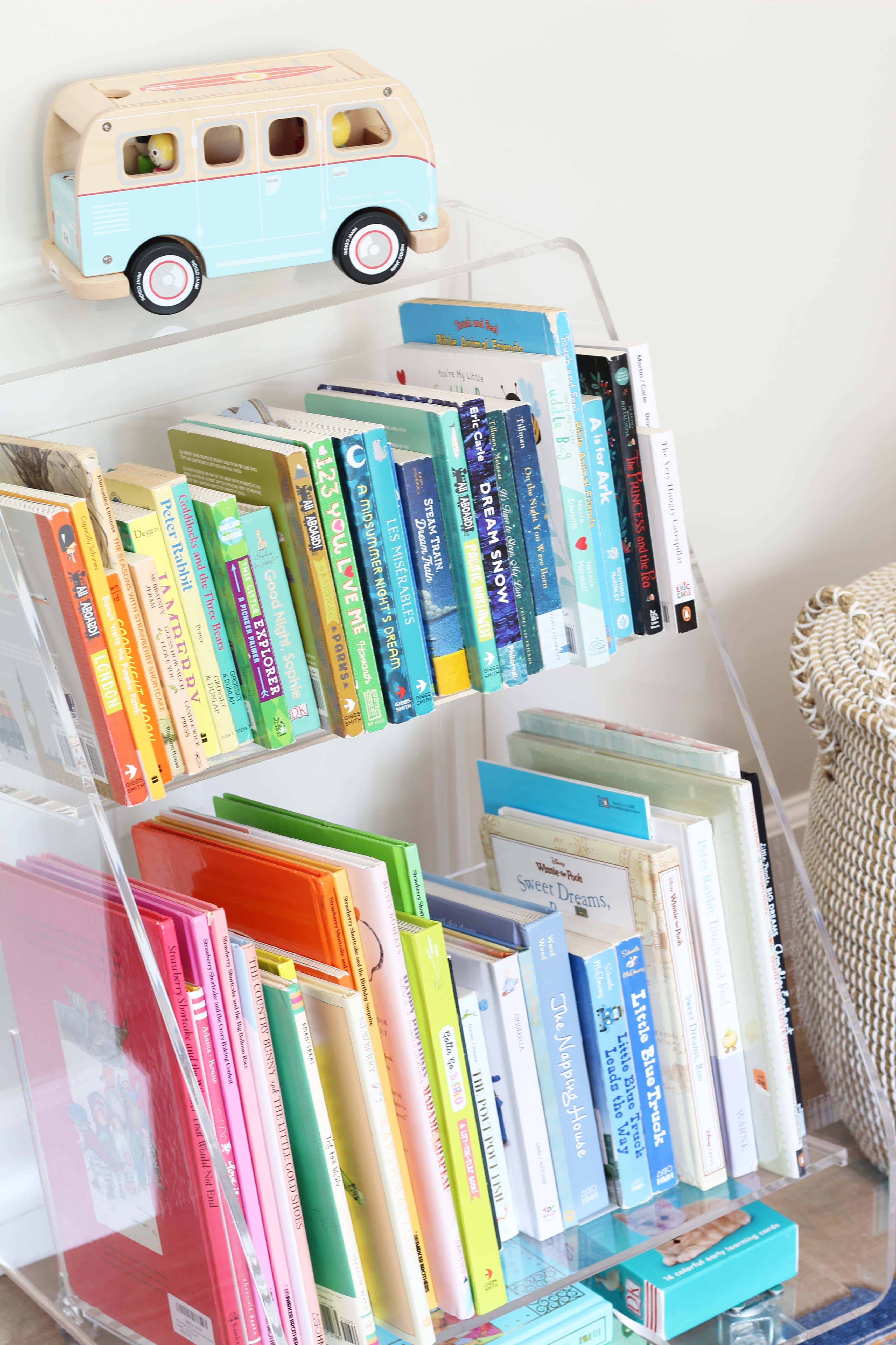 crate and kids acrylic book cart