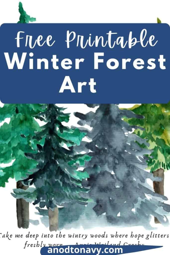 Free Printable Winter Forest Art - A Nod to Navy