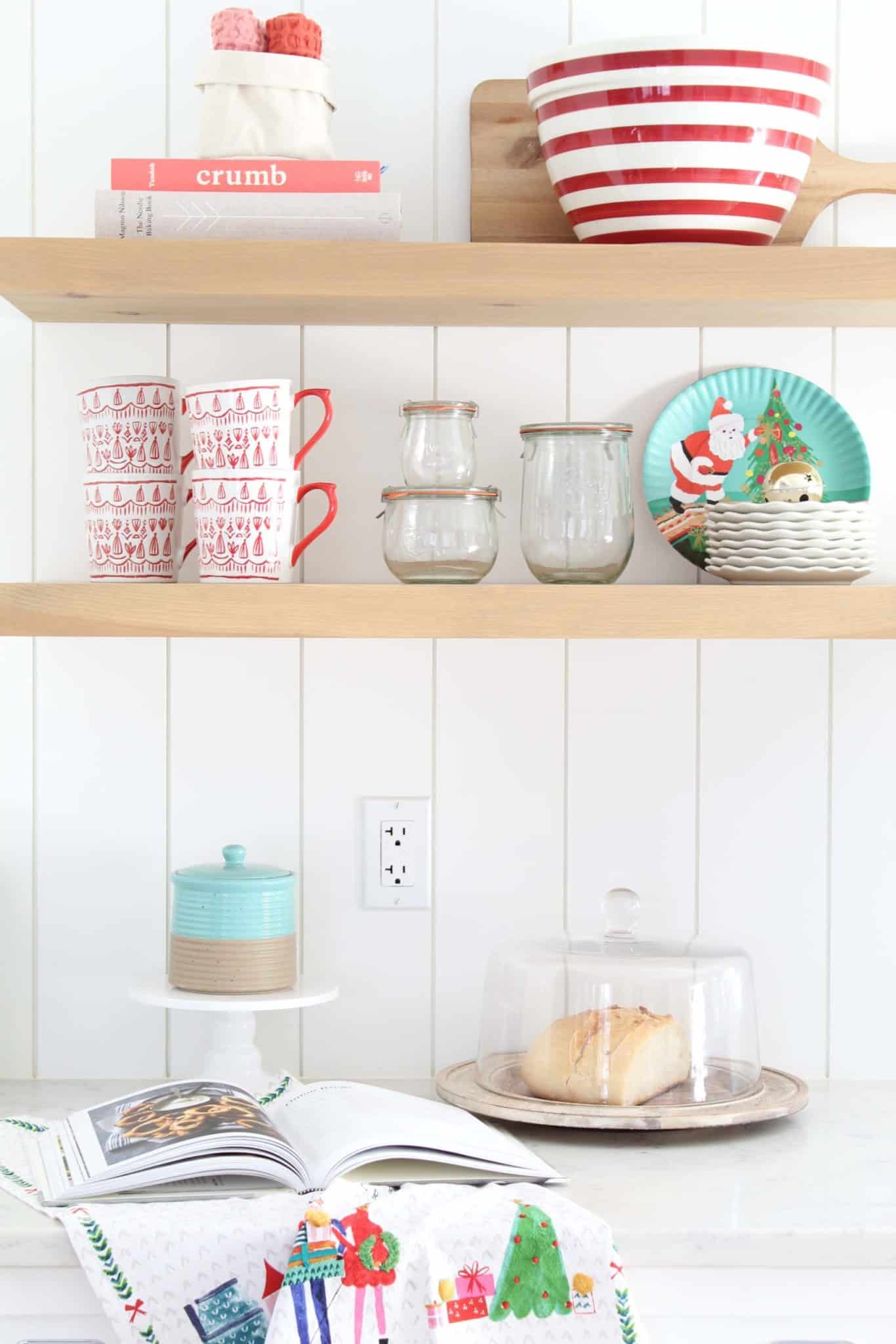 Festive Christmas Kitchen Shelves - A Nod to Navy