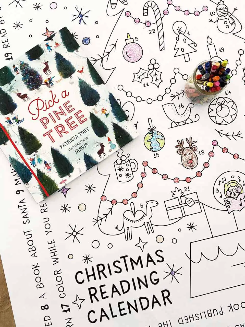 christmas advent reading calendar, pick a pine tree book