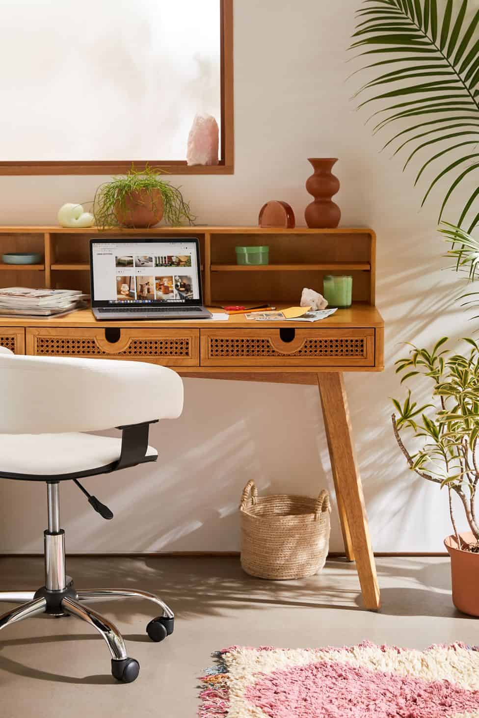 urban outfitters midcentury modern cane desk 