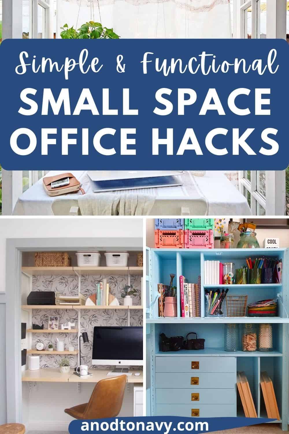 small home office ideas and hacks, office in closet, office hutch