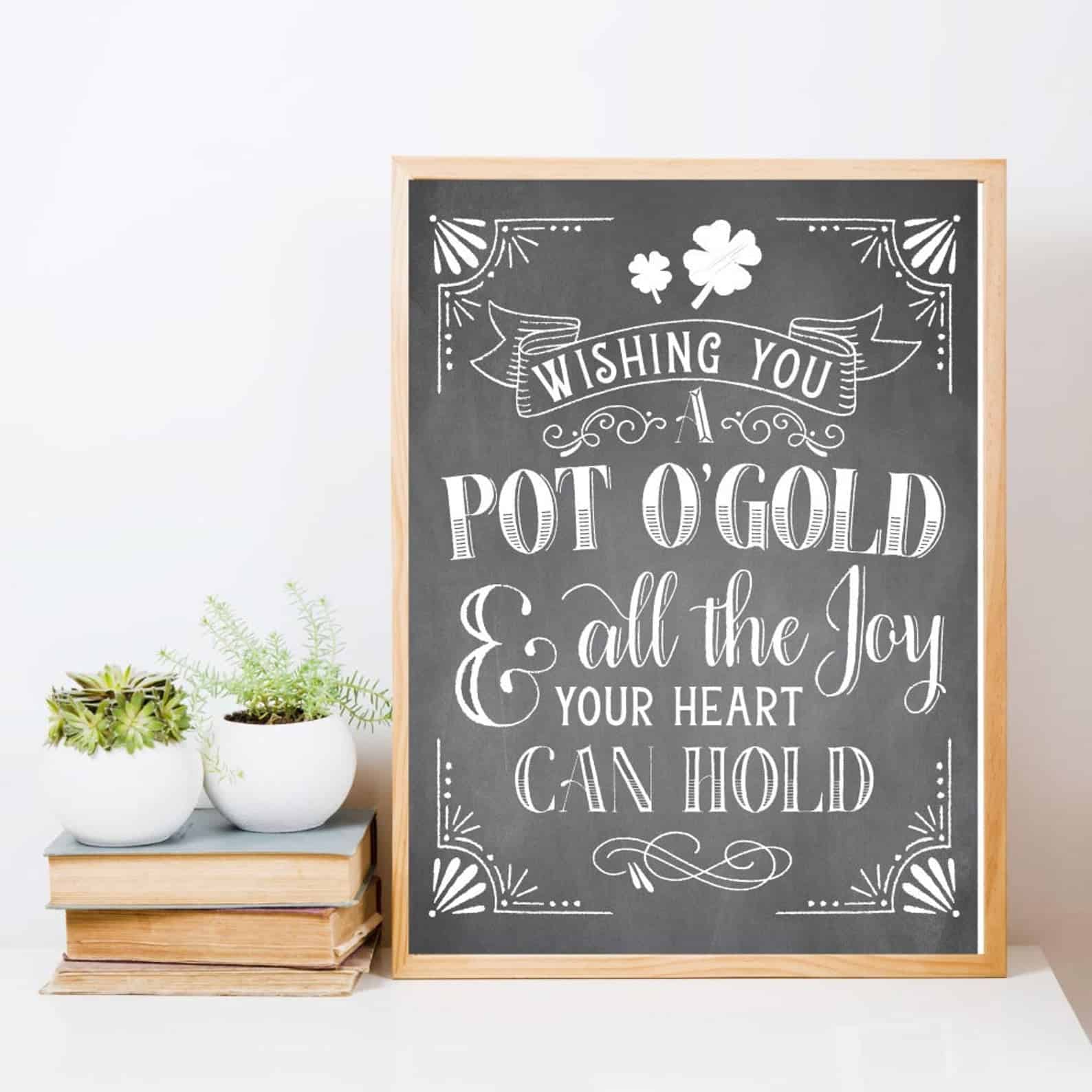 st. patrick's day chalkboard art print 