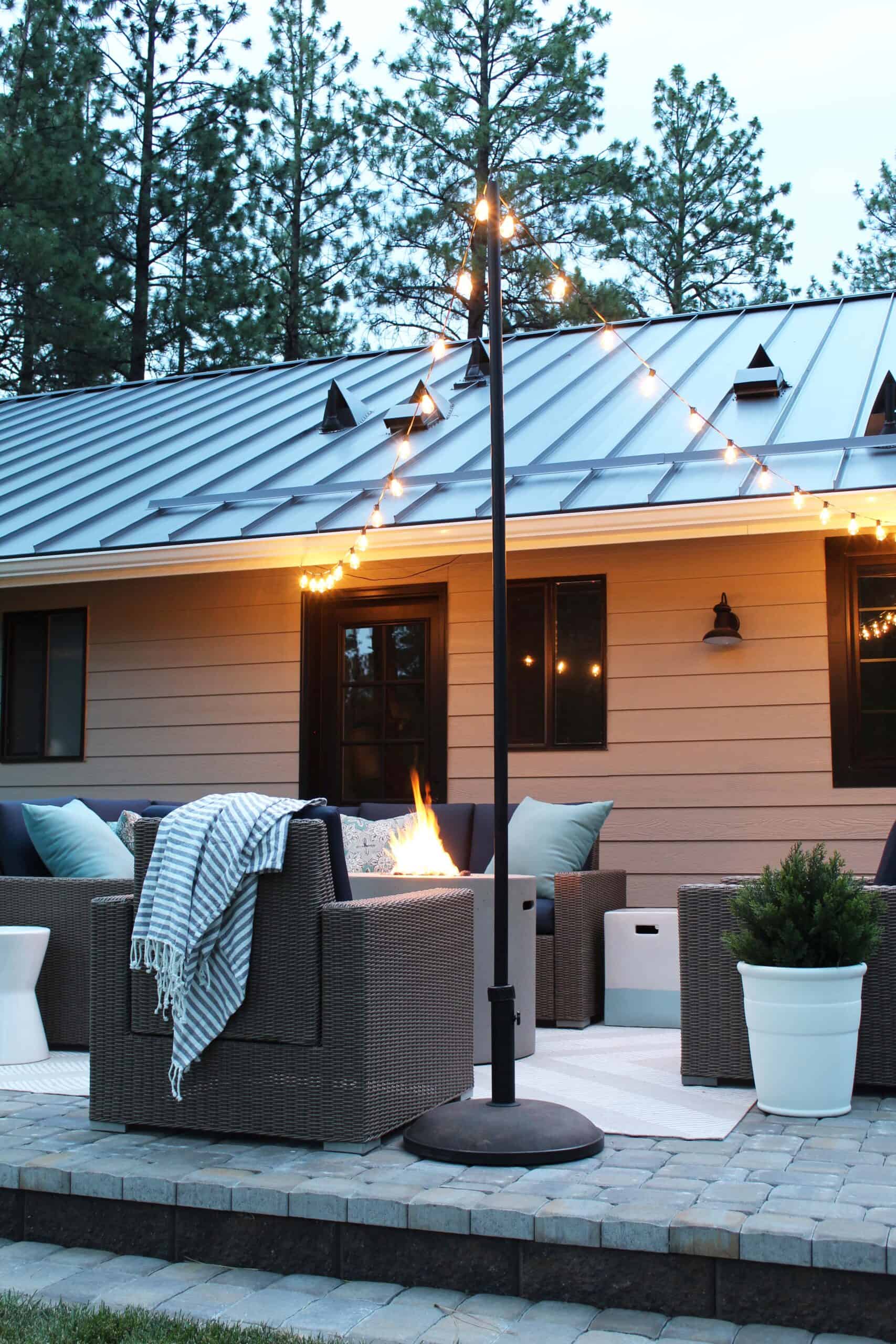 how to add string lights to your patio