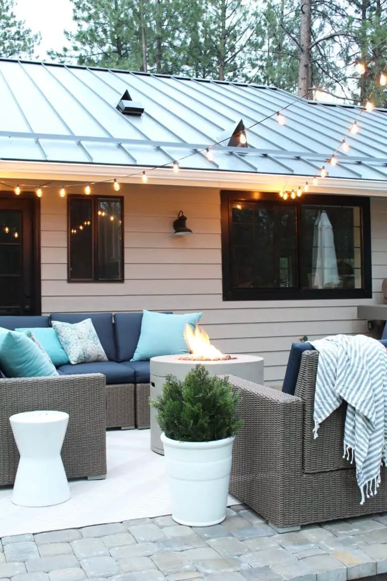 hanging string lights on apartment patio