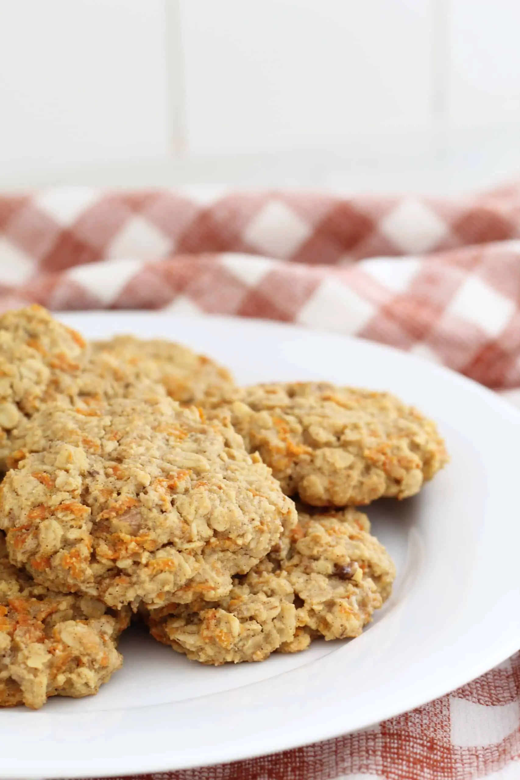 paleo carrot cake cookies in a white plate
