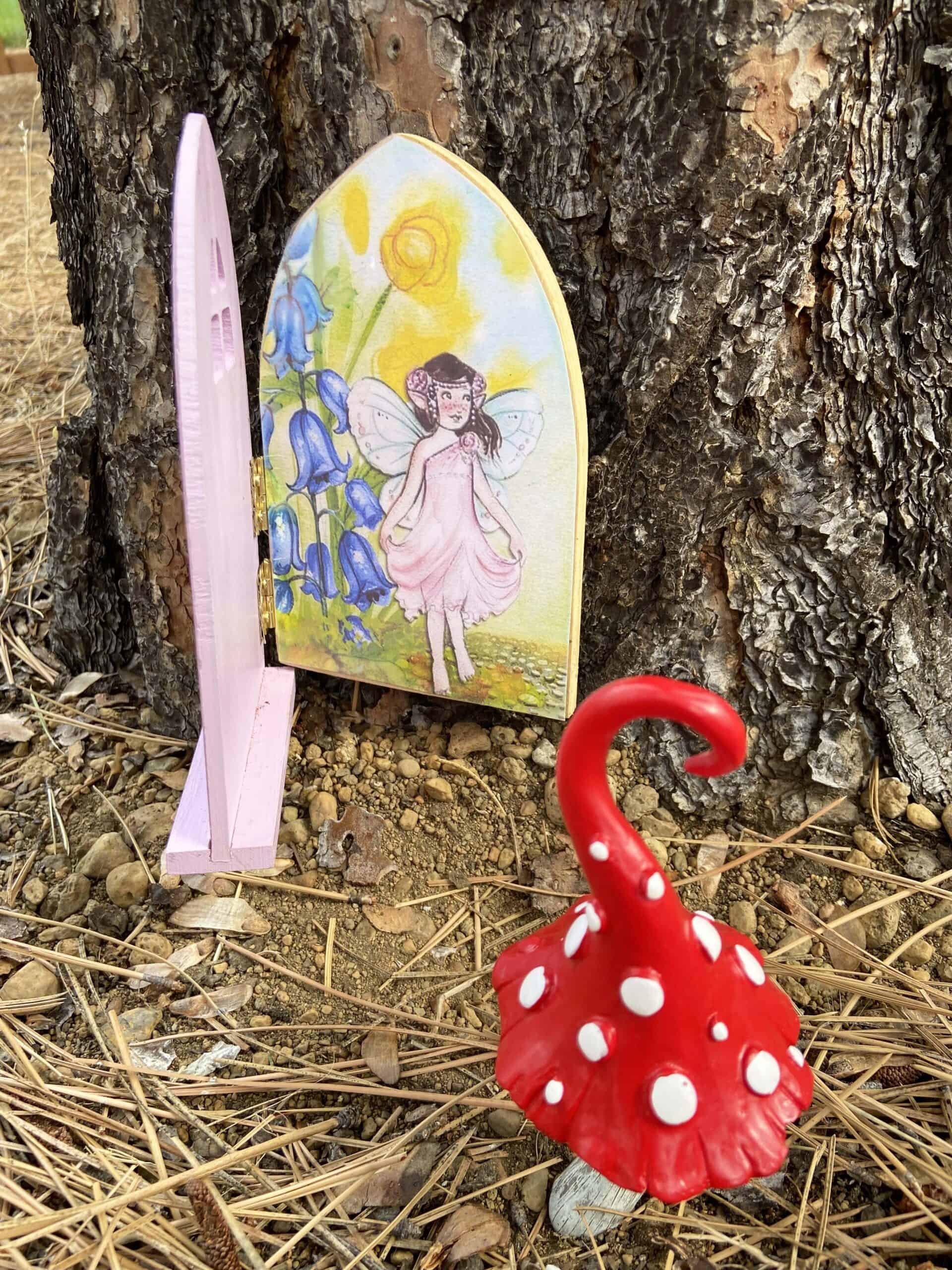 outdoor fairy scene inside a fairy door