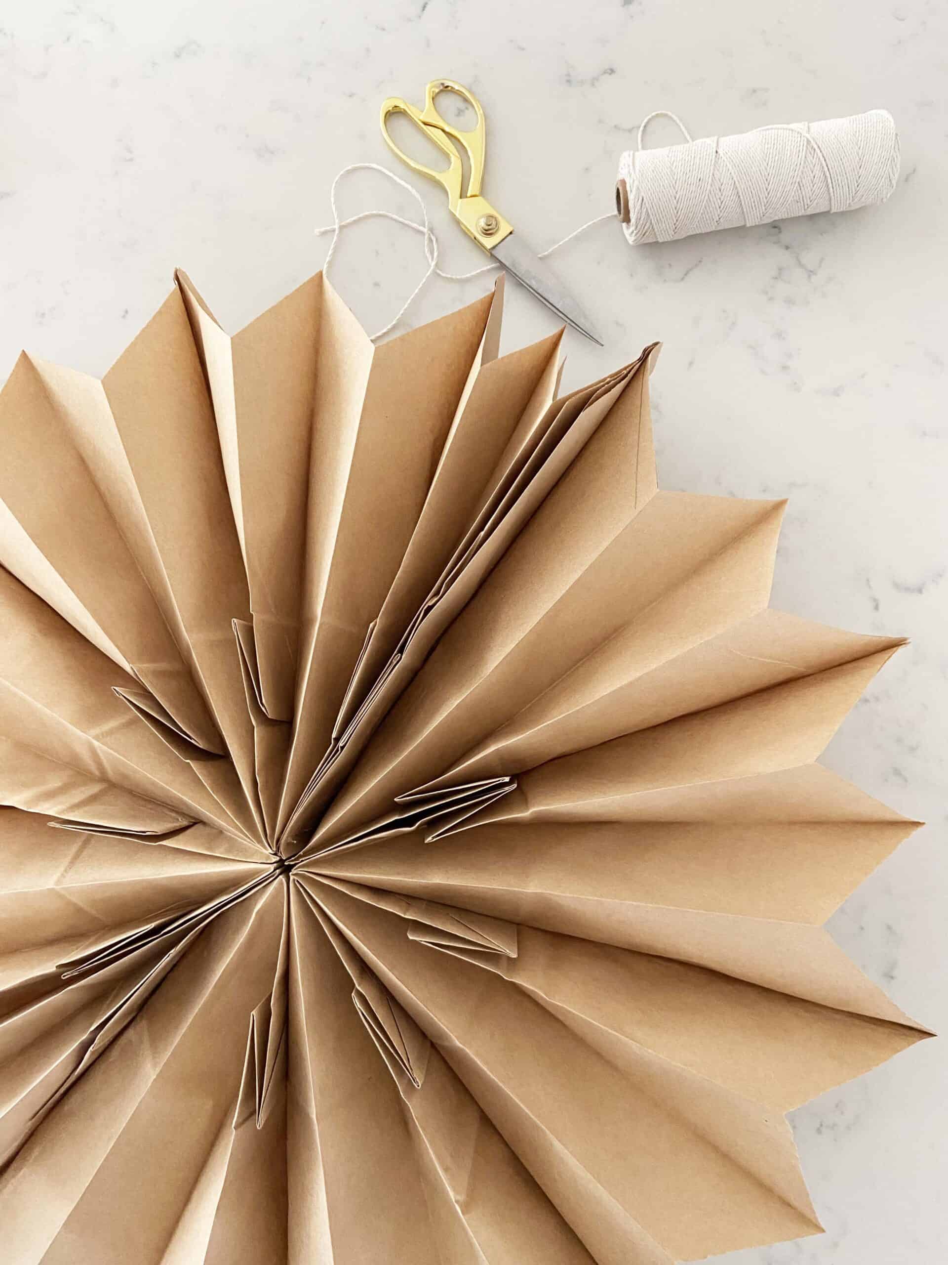 kraft paper star, paper bag star, paper star craft, hanging paper star