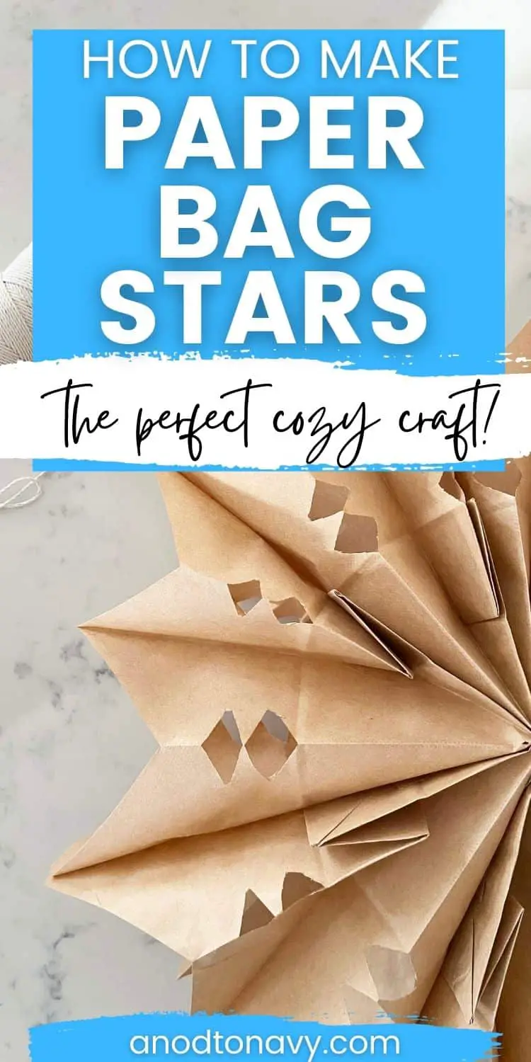 kraft paper star, paper bag star, paper star craft, hanging paper star
